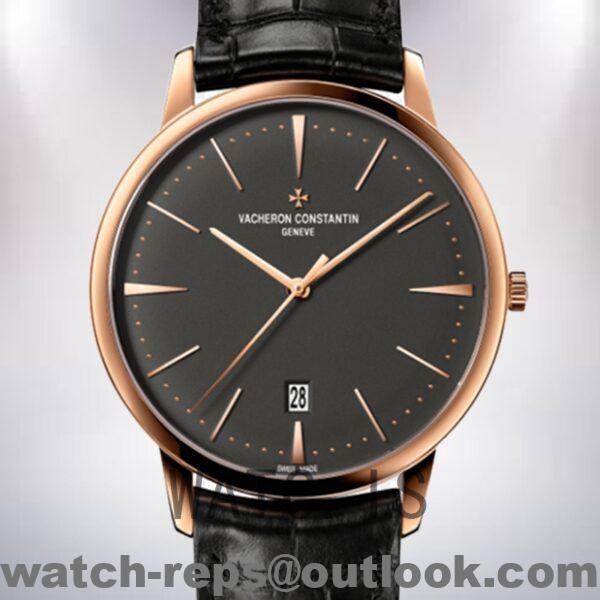 Vacheron Constantin Patrimony Men 42mm 85180/000R-9166 Leather Strap Rose Gold-tone Watch 4