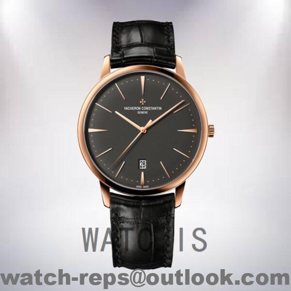 Vacheron Constantin Patrimony Men 42mm 85180/000R-9166 Leather Strap Rose Gold-tone Watch 5