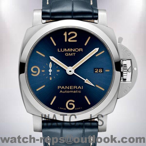 Panerai Luminor GMT PAM01033 Men's 44mm Leather Strap Blue Dial Watch