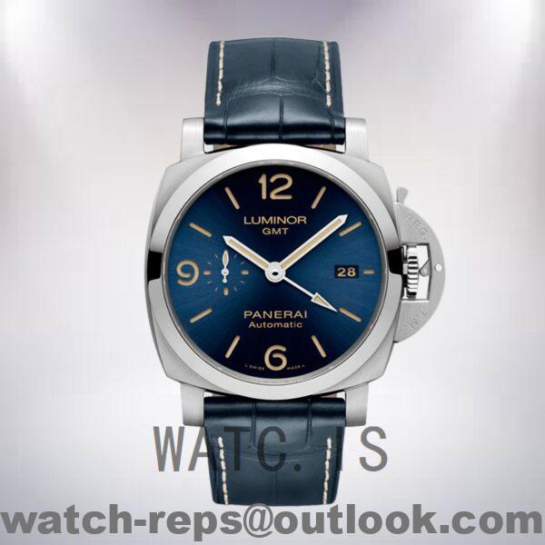 Panerai Luminor GMT PAM01033 Men's 44mm Leather Strap Blue Dial Watch - Image 2