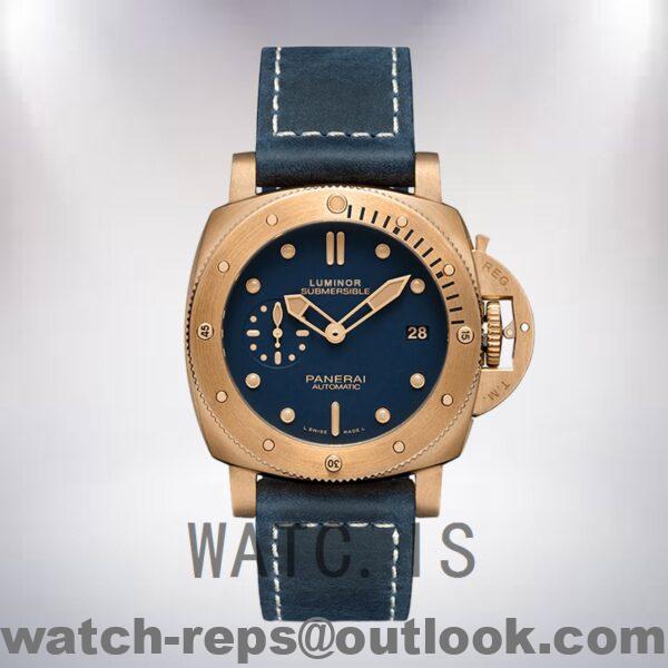 Panerai Submersible PAM01074 47mm Men's Blue Dial Rose Gold-tone Watch - Image 2