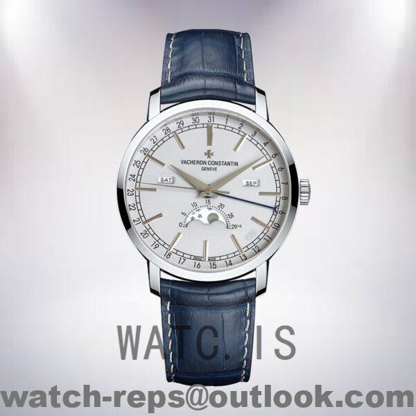 Vacheron Constantin Traditionelle 41mm 4010T/000P-B345 Men’s Silver Dial Leather Strap Watch 5