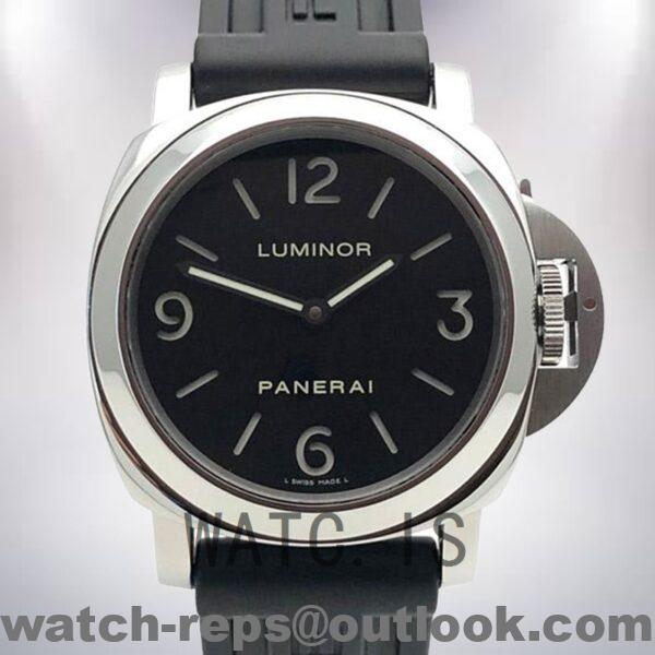 Panerai Luminor Base PAM00112 44mm Men's Black Dial Rubber Band Watch