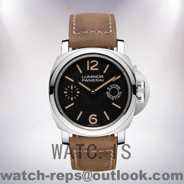 Panerai Luminor Marina 44mm Men's PAM00590 Leather Strap Black Dial Watch - Image 2
