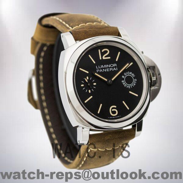 Panerai Luminor Marina 44mm Men's PAM00590 Leather Strap Black Dial Watch - Image 4
