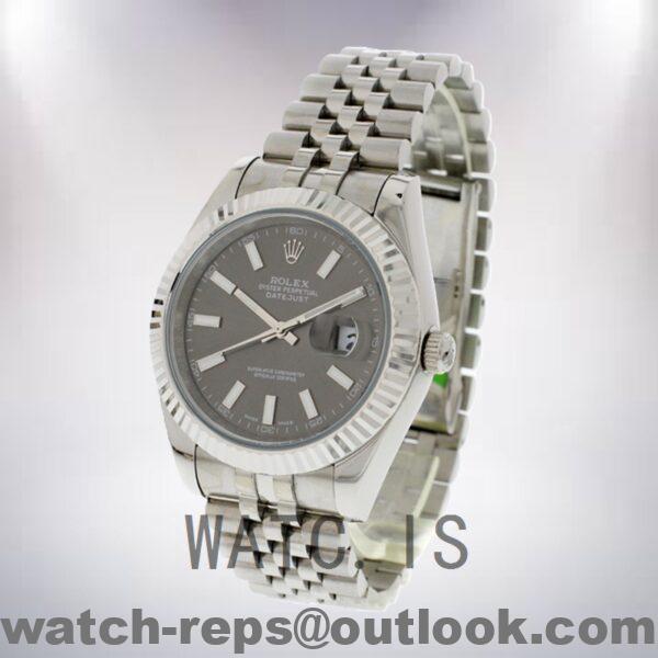 Rolex Datejust 116334BKSJ 41mm Men's Silver-tone Oyster Bracelet Watch - Image 3