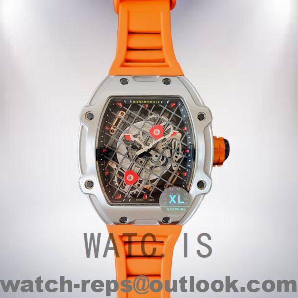 Richard Mille RM27-04 Around 38*48mm RM27-04-009 Men Silver-tone Transparent Dial Watch - Image 2