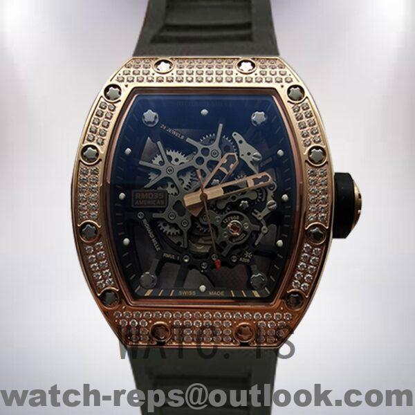 Richard Mille RM035 Around 50*45mm Men RM035-001 Transparent Dial Rubber Band Watch