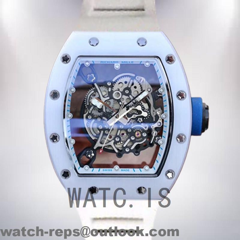 Richard Mille RM055 Around 50*43mm Men RM055-018 Transparent Dial Watch 3